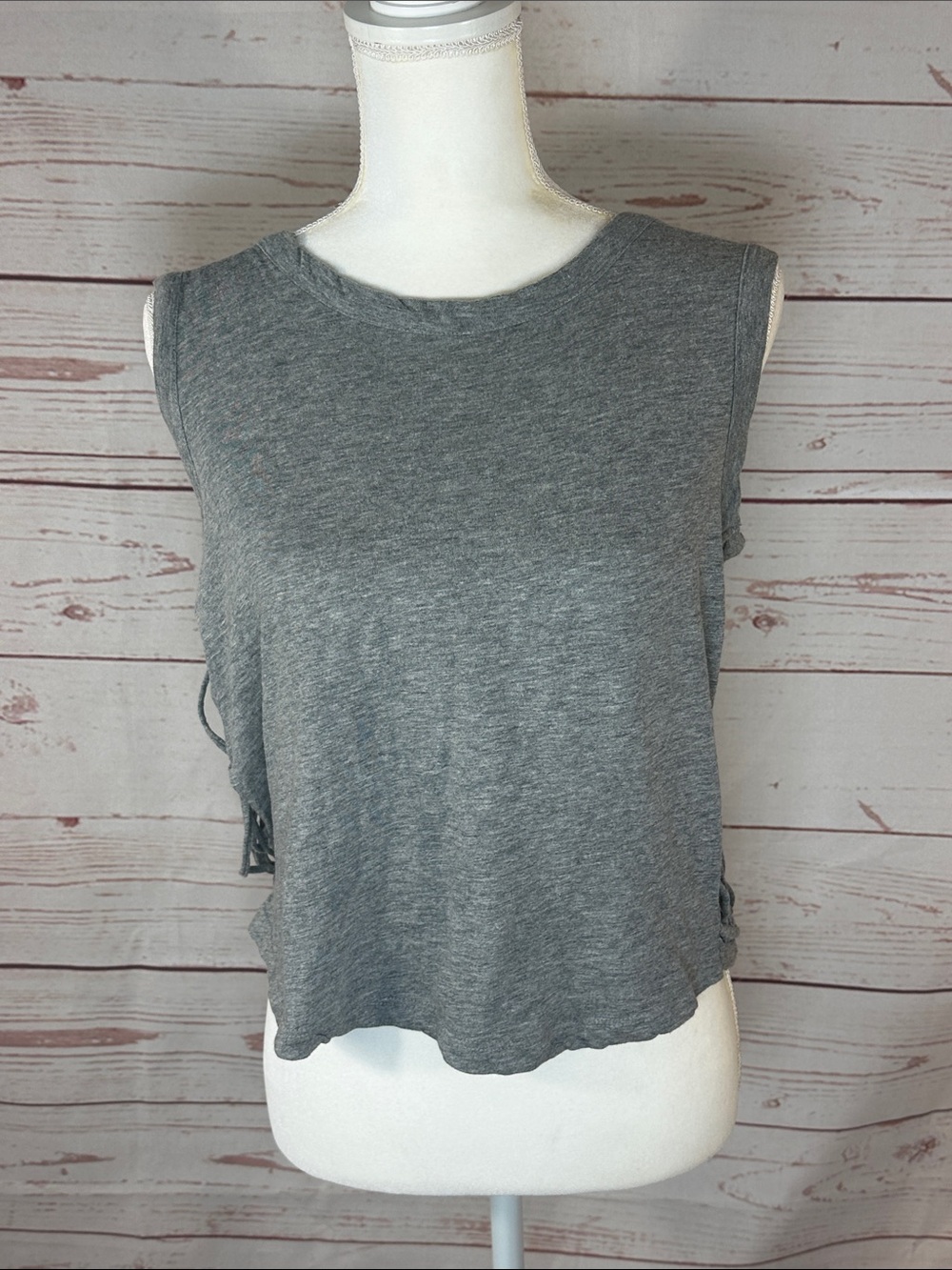 BILLABONG Sleeveless Gray Scoop Neck Casual Tank Top S/P